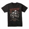 Never Speeding, Just Flying Low – Skull Biker T-Shirt