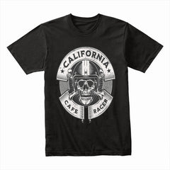 California Café Racer – Vintage Skull Biker T-Shirt