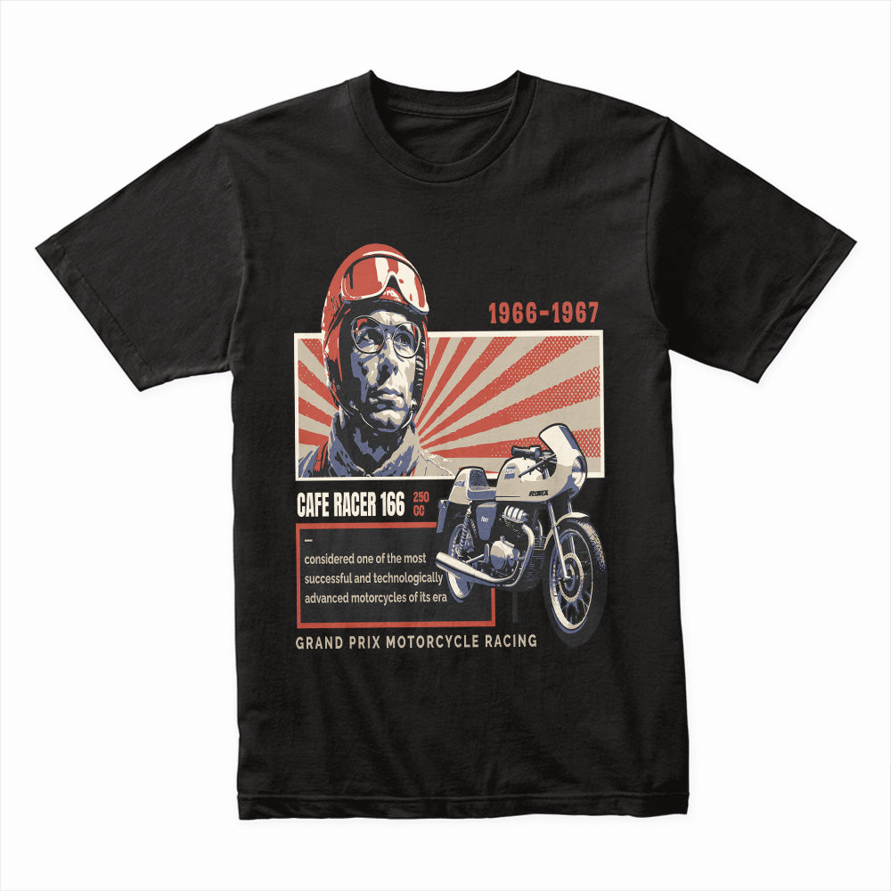Vintage Grand Prix Café Racer 166 – Retro Motorcycle Racing T-Shirt