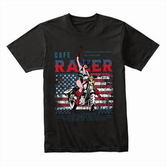 Café Racer Max Speed – American Spirit Motorcycle T-Shirt