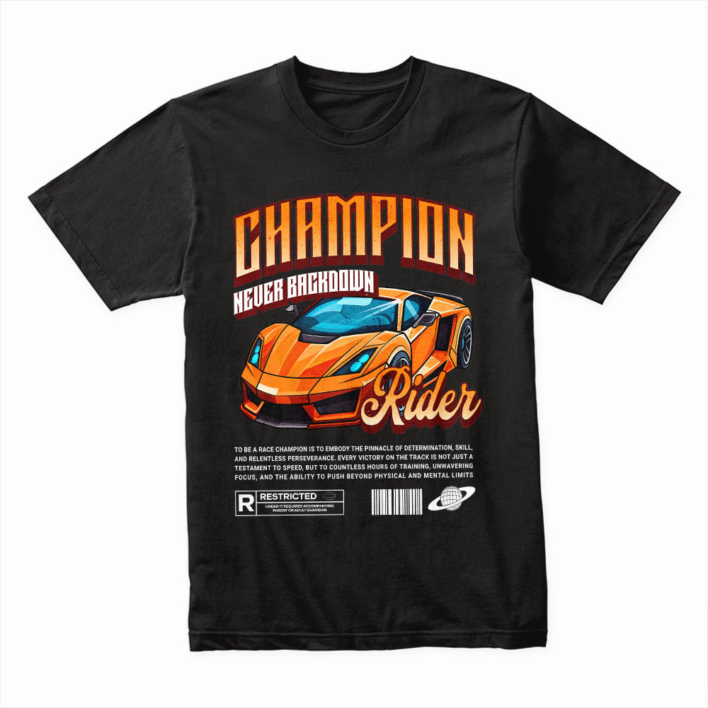 Champion Supercar Rider – Never Back Down Racing T-Shirt