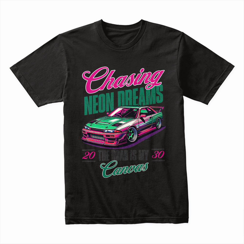 Chasing Neon Dreams – Retro Racing Art T-Shirt