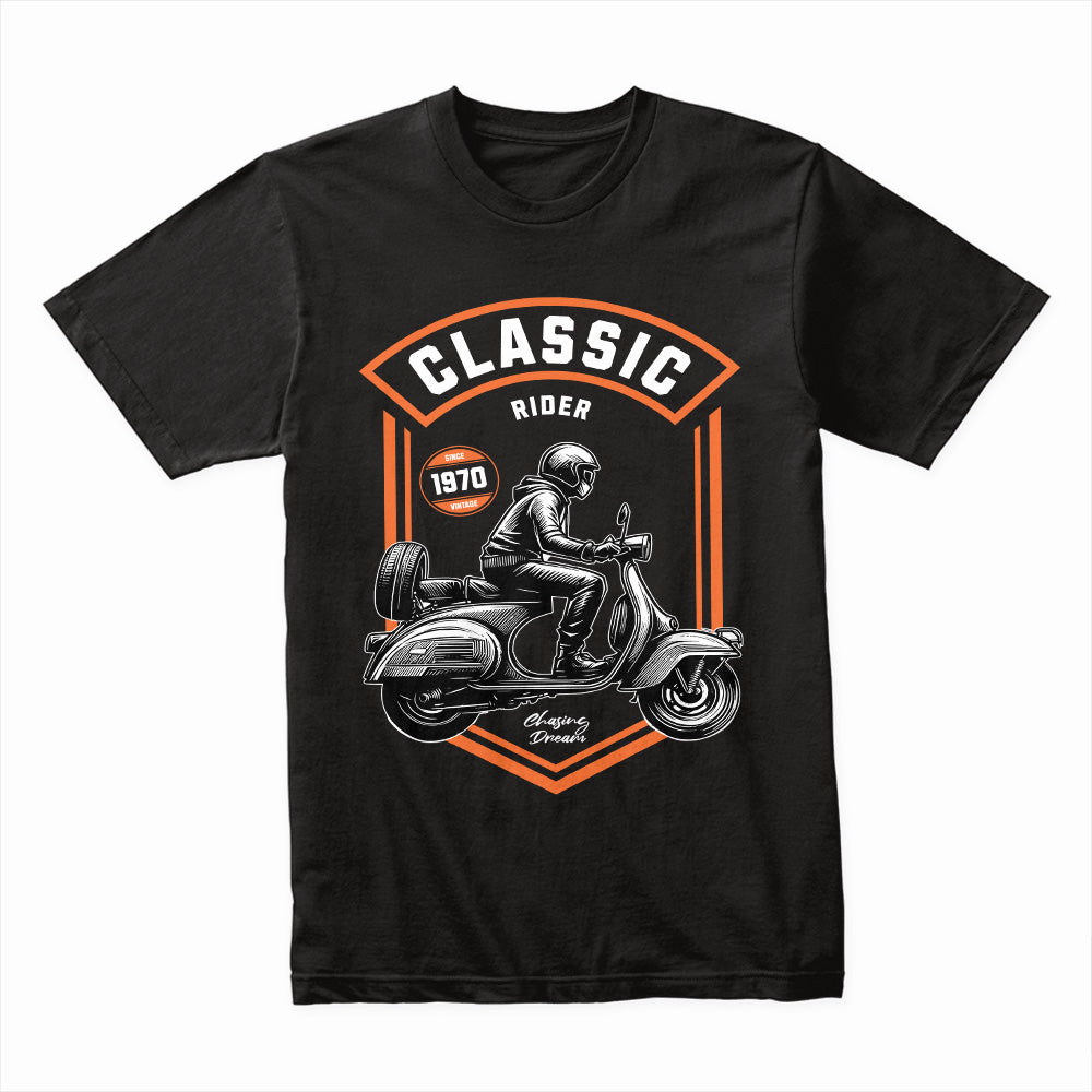 Classic Rider – Vintage Scooter Enthusiast T-Shirt