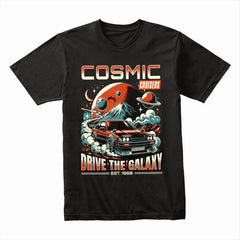 Cosmic Cruisers - Drive The Galaxy Retro Space Car Tee