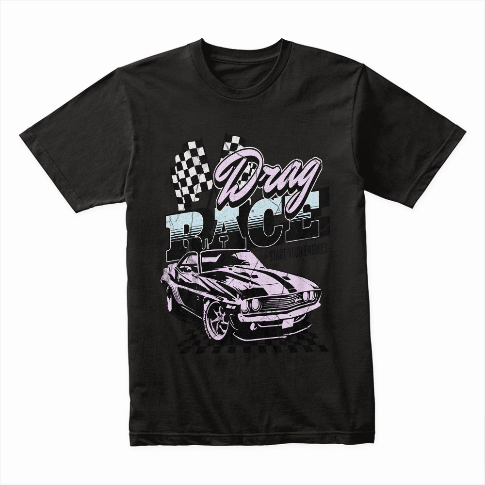 Drag Race - Retro Muscle Car Racing Tee