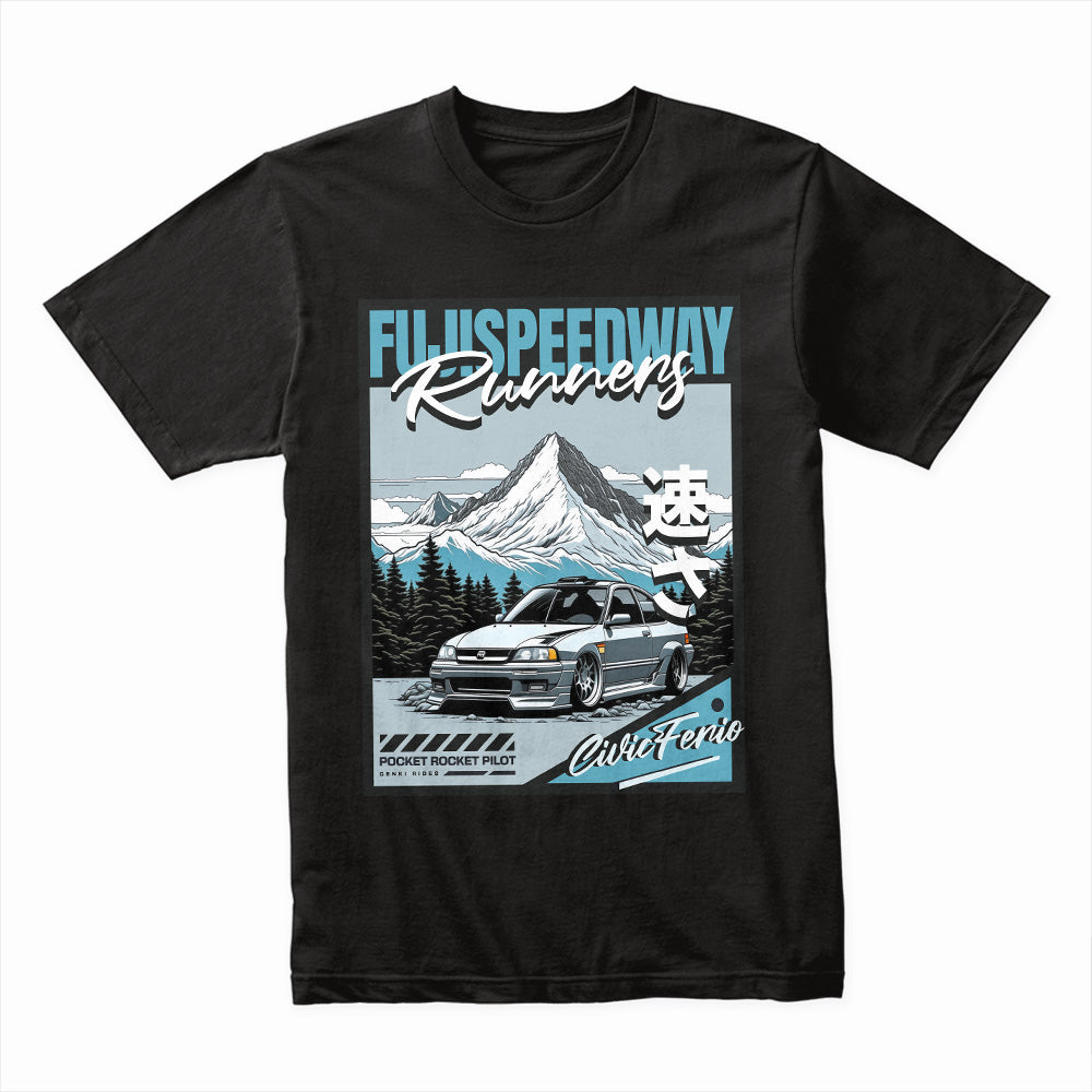 Fuji Speedway Runners: Civic Ferio JDM Pocket Rocket T-Shirt