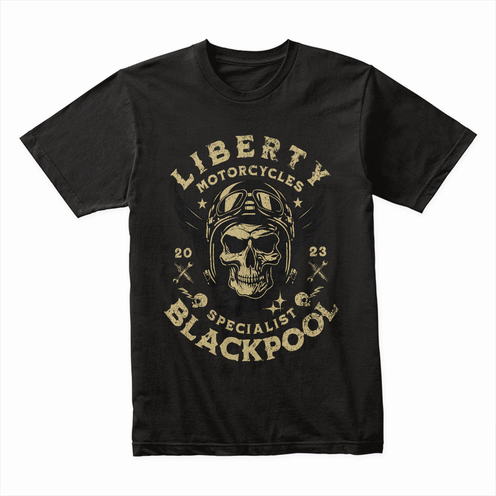 Liberty Motorcycles – Blackpool Specialist Biker T-Shirt