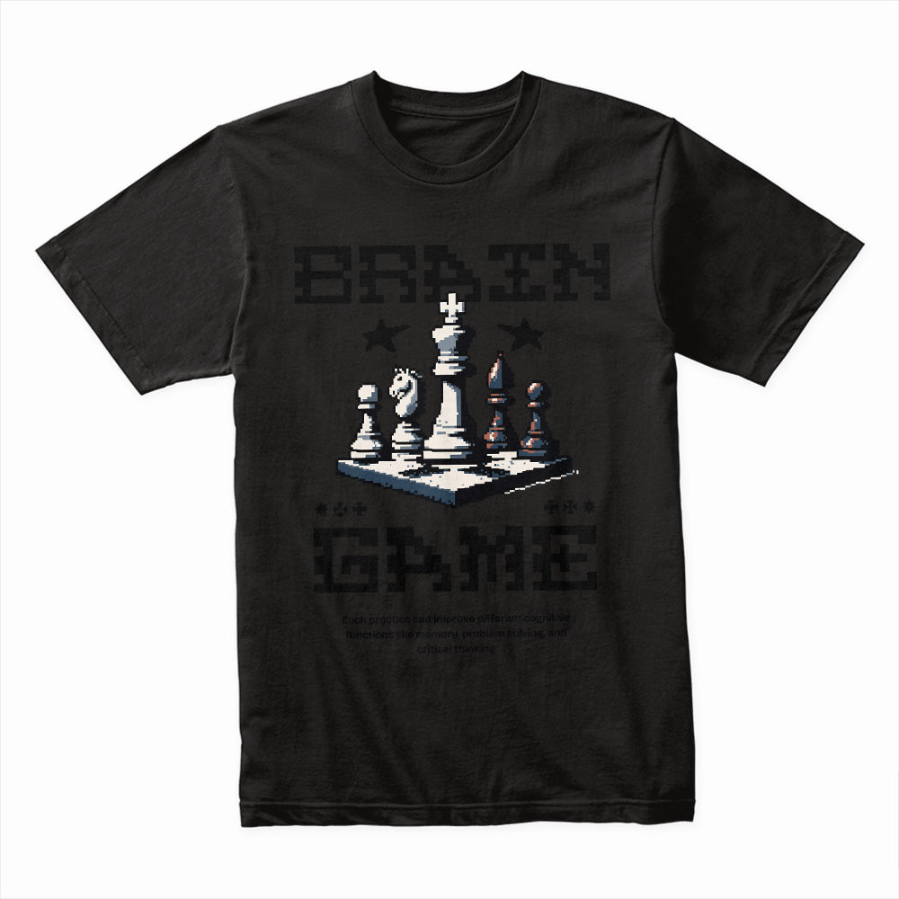Brain Game T-Shirt – Strategic Chess Pixel Art Edition