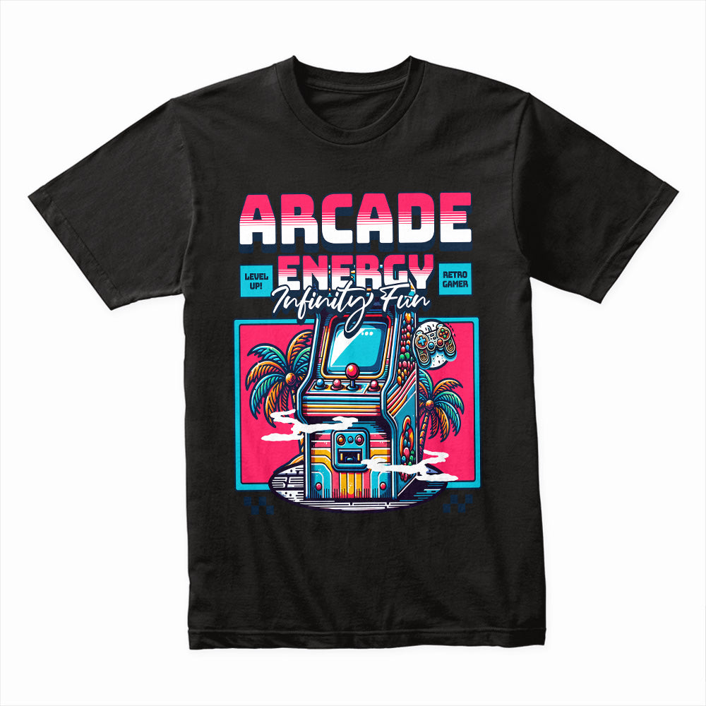 Arcade Energy T-Shirt – Retro Gaming Infinity Fun
