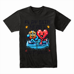 Play with Heart Pixel Art T-Shirt – Embrace Passion & Fun