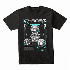 Cybernetic AI Doll T-Shirt – Futuristic Anime Cyborg