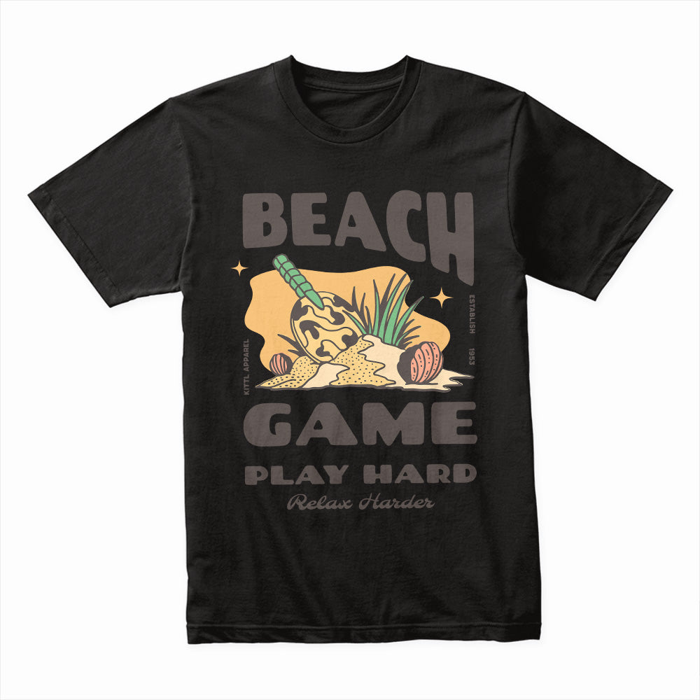 Beach Game T-Shirt – Play Hard, Relax Harder