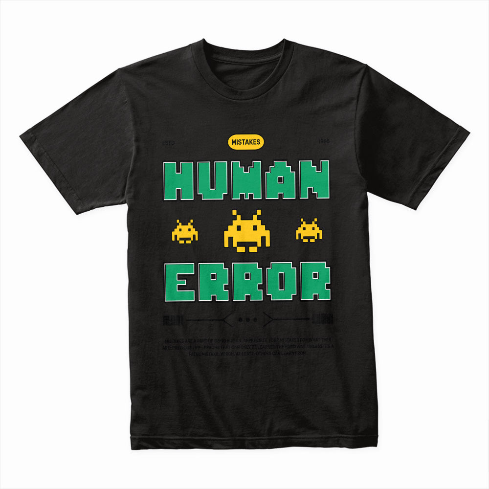 Human Error Retro Gamer T-Shirt – Pixel Glitch Edition