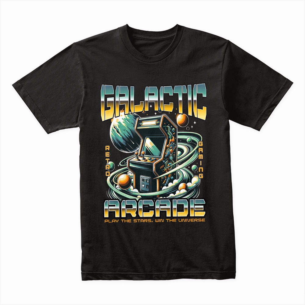 Galactic Arcade T-Shirt – Play the Stars, Win the Universe