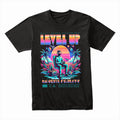 Level Up Beyond Reality T-Shirt – Neon Cyber Gamer Edition