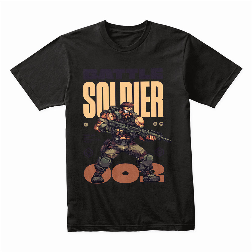 Retro Battle Soldier T-Shirt – Pixel Warfare Edition