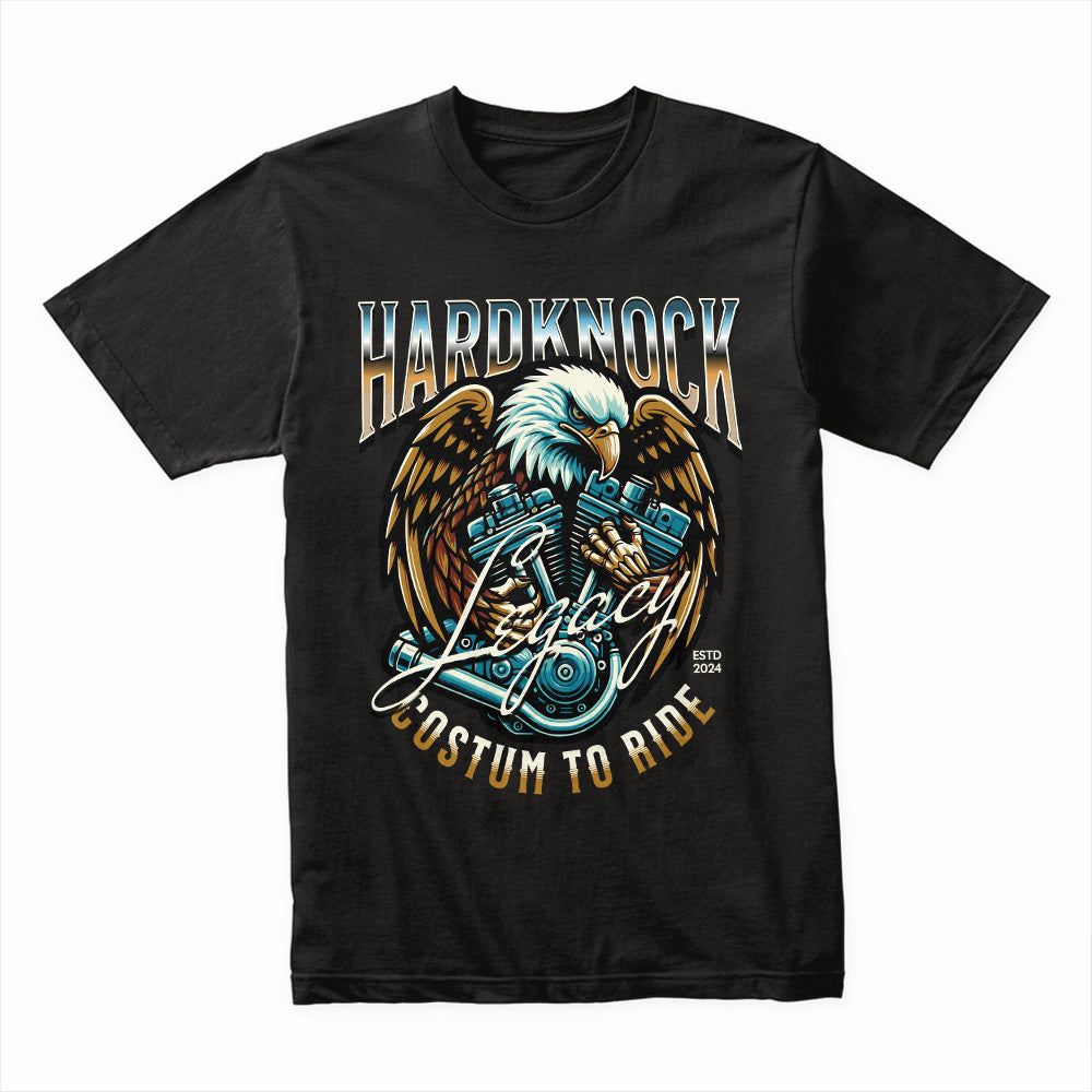Hardknock Legacy – Eagle & V-Twin Engine Biker T-Shirt