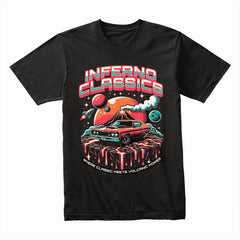 Inferno Classics: Volcanic Power Retro Muscle Car T-Shirt