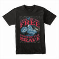 Land of the Free – Home of the Brave Patriotic Biker T-Shirt