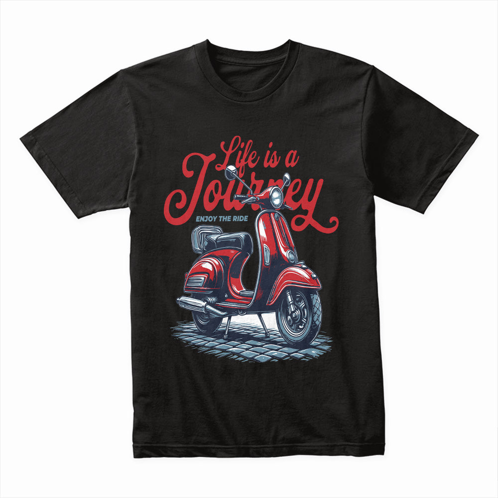 Life is a Journey – Enjoy the Ride Retro Scooter T-Shirt