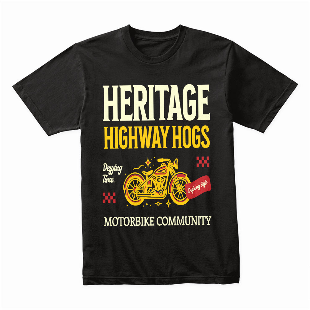Heritage Highway Hogs – Motorbike Community Classic Rider T-Shirt