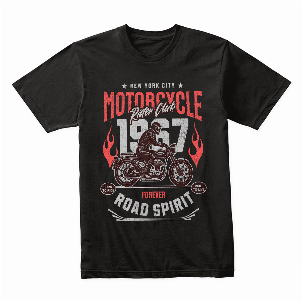 Motorcycle Rider Club – Road Spirit 1967 Vintage Biker T-Shirt