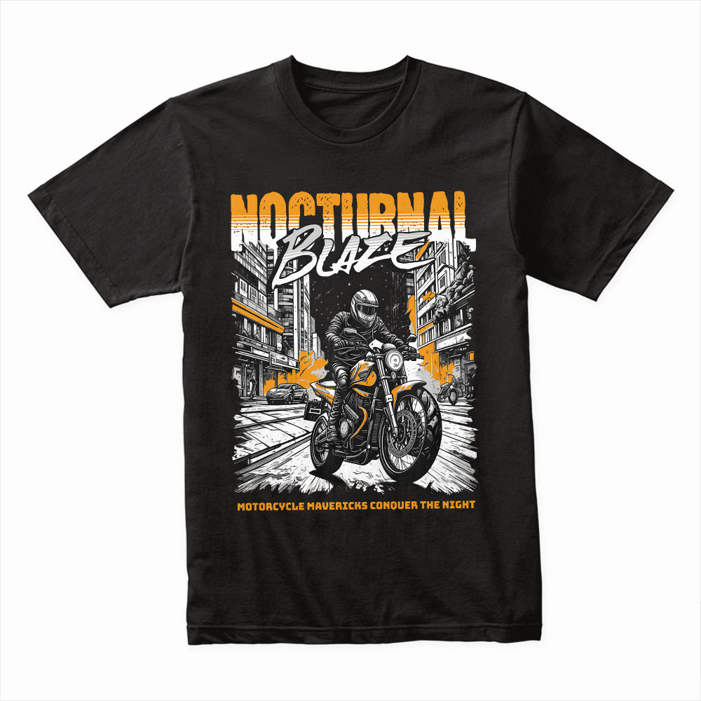 Nocturnal Blaze – Motorcycle Mavericks Graphic T-Shirt