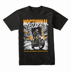 Nocturnal Blaze – Motorcycle Mavericks Graphic T-Shirt