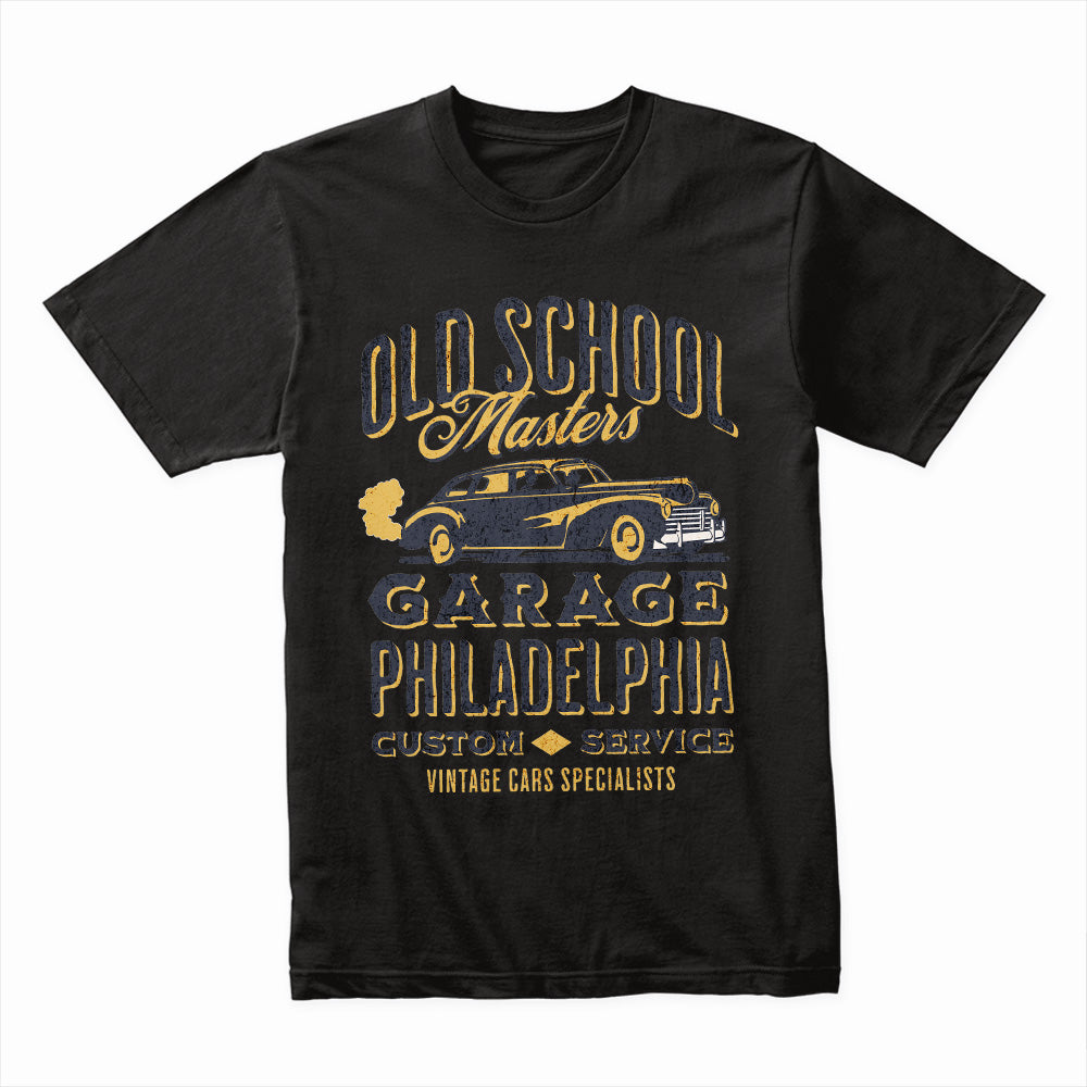 Old School Masters Garage T-Shirt – Philadelphia Vintage Car Edition