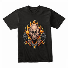 Flaming Biker Skull Shirt