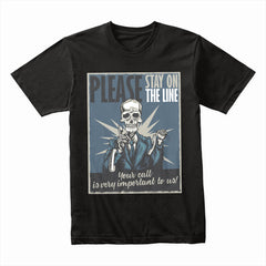 Stay on the Line Skeleton Shirt