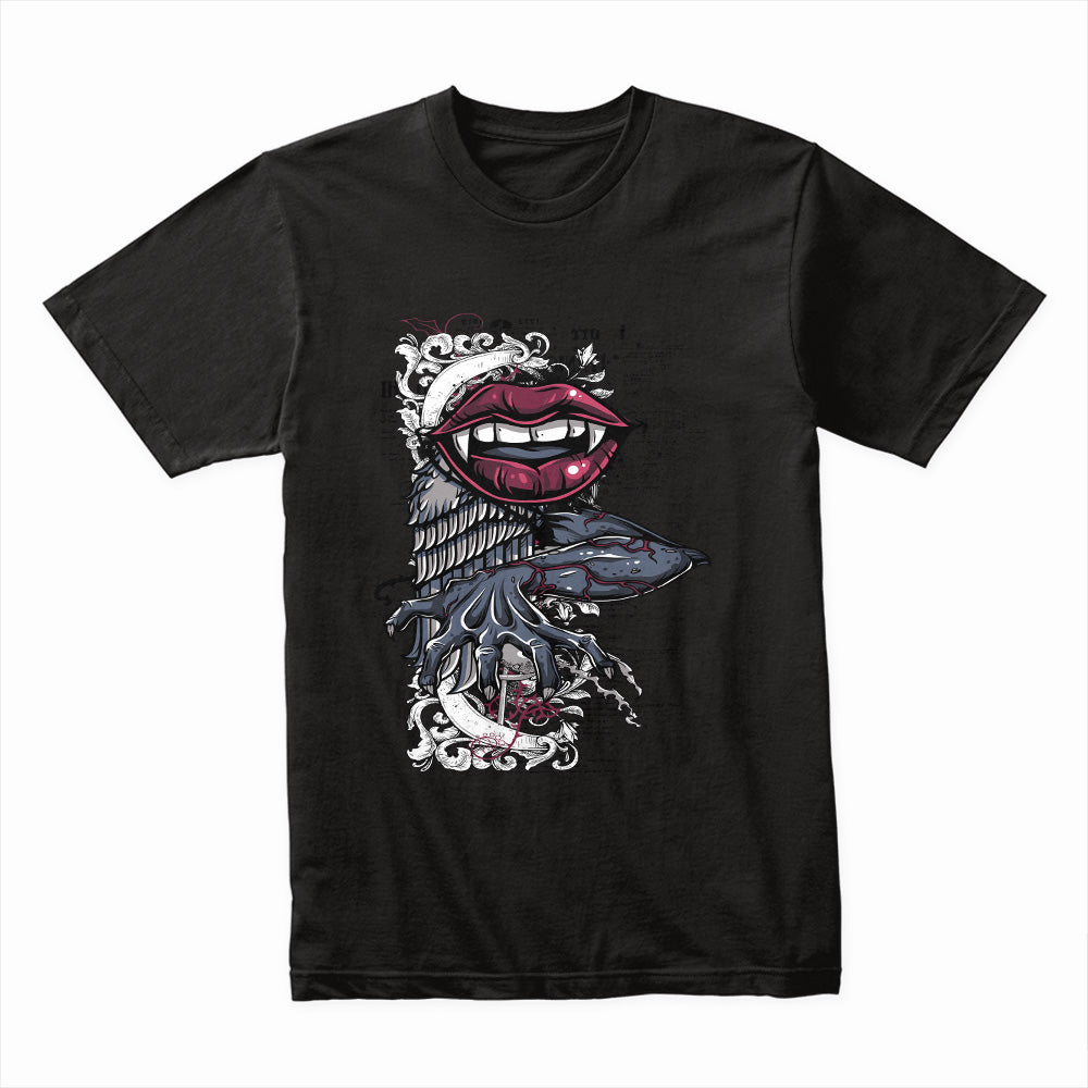 Gothic Lips Raven Shirt