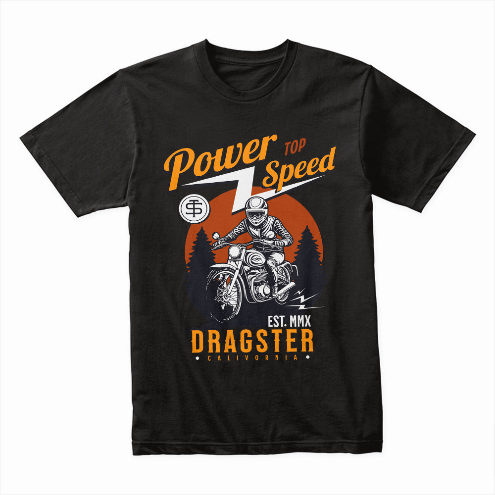 Power Top Speed T-Shirt – Vintage Dragster Motorcycle Racing Tee