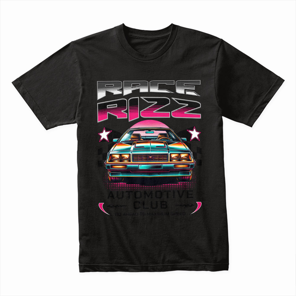 Race Rizz T-Shirt – Retro Neon Automotive Club Edition
