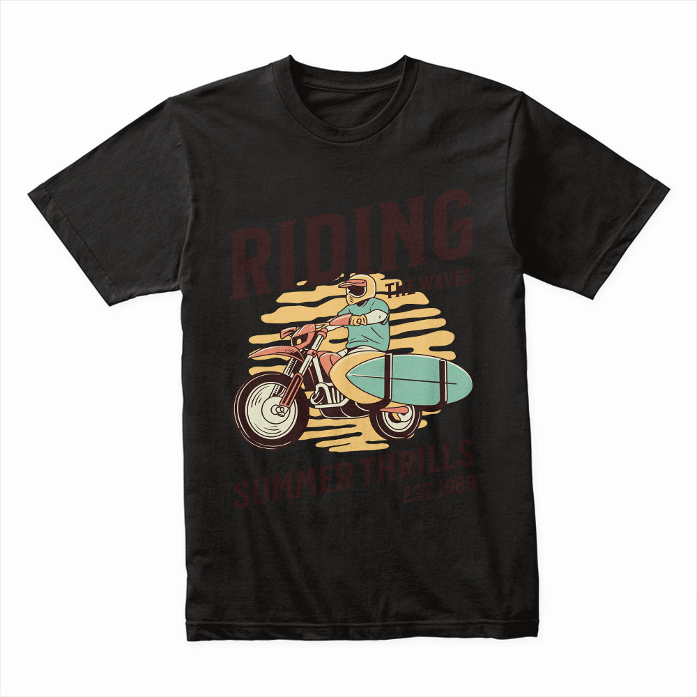 Riding the Waves T-Shirt – Surf & Motorcycle Adventure Tee