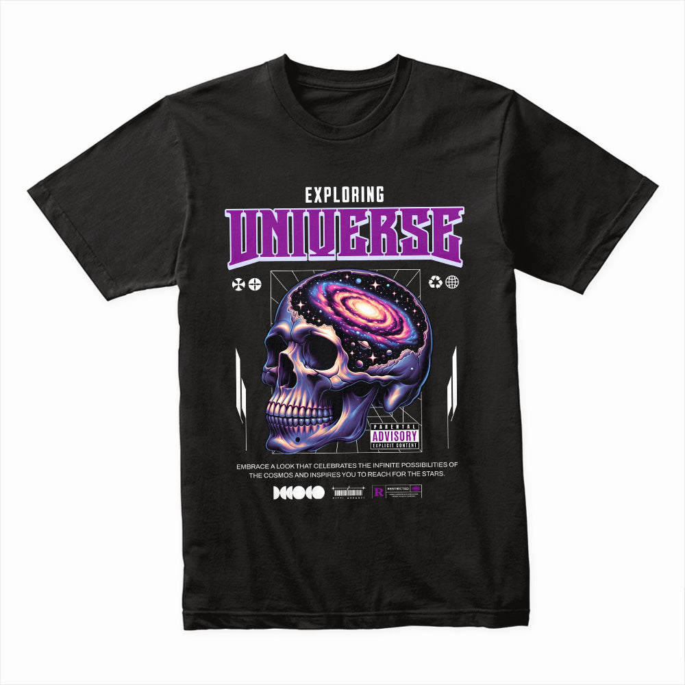 Galactic Mind: Exploring Universe Skull Tee