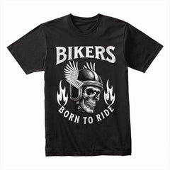 Bikers Born to Ride T-Shirt – Winged Skull Motorcycle Tee