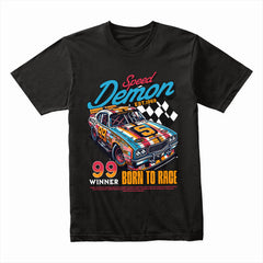 Speed Demon Born To Race Vintage NASCAR Style T-Shirt