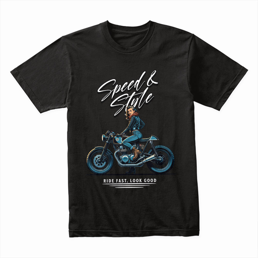 Speed & Style Vintage Motorcycle Rider T-Shirt