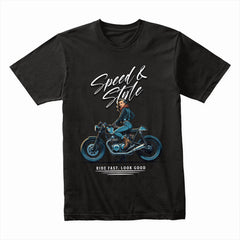 Speed & Style Vintage Motorcycle Rider T-Shirt