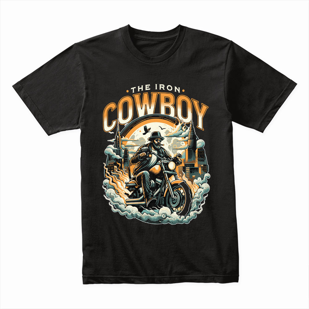 The Iron Cowboy T-Shirt – Western Biker Legend Tee