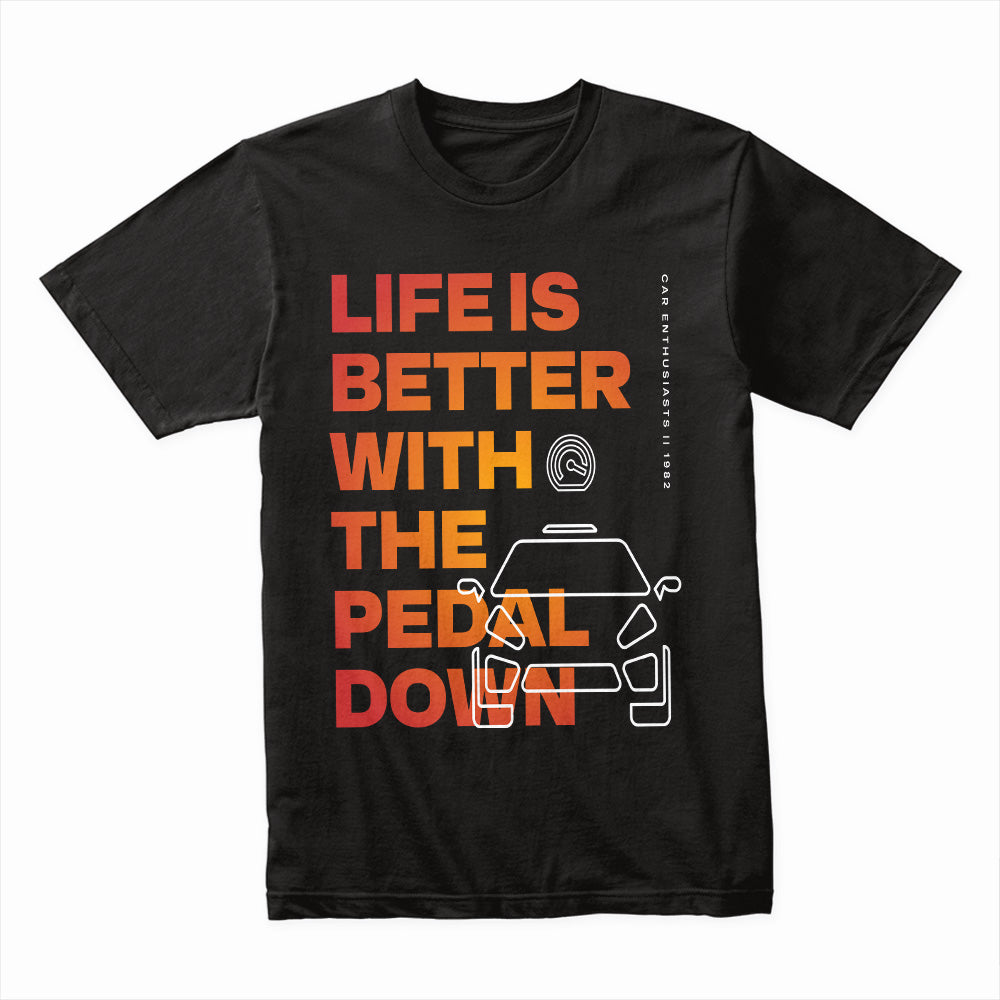 Pedal Down Lifestyle – Car Enthusiast Minimalist Racing T-Shirt