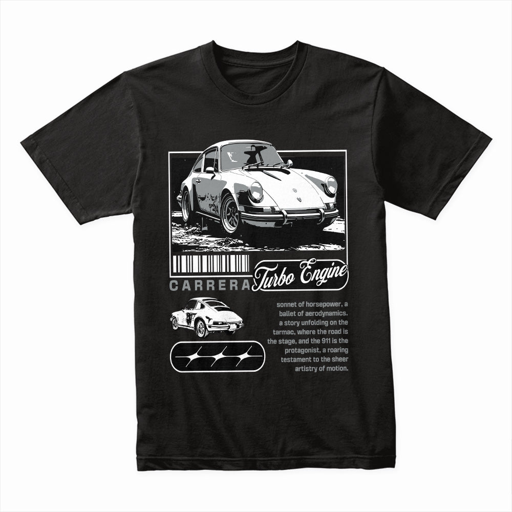 Vintage Porsche Carrera Turbo Engine – Retro Car Enthusiast T-Shirt