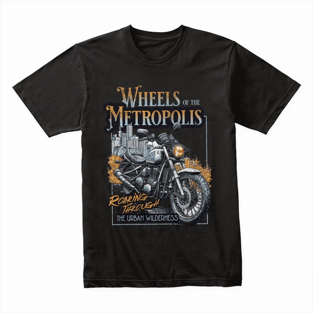 Wheels of the Metropolis Biker T-Shirt – Roaring Through the Urban Wilderness