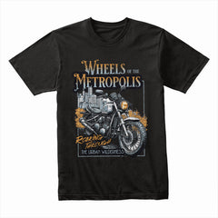 Wheels of the Metropolis Biker T-Shirt – Roaring Through the Urban Wilderness