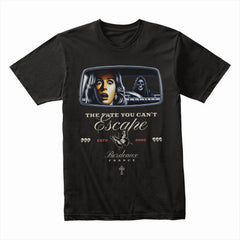 The Fate You Can’t Escape – Retro Horror Rearview Graphic T-Shirt