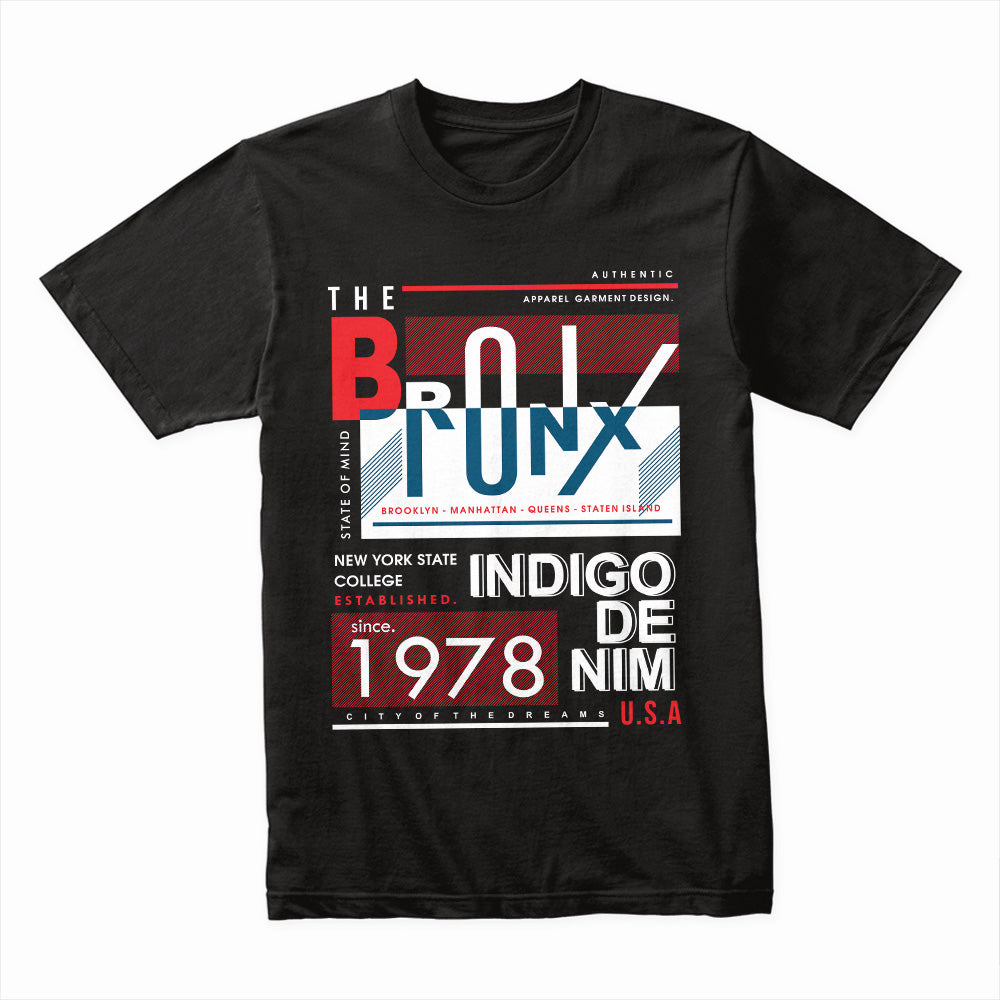 Bronx Bound – Indigo Denim Statement Tee