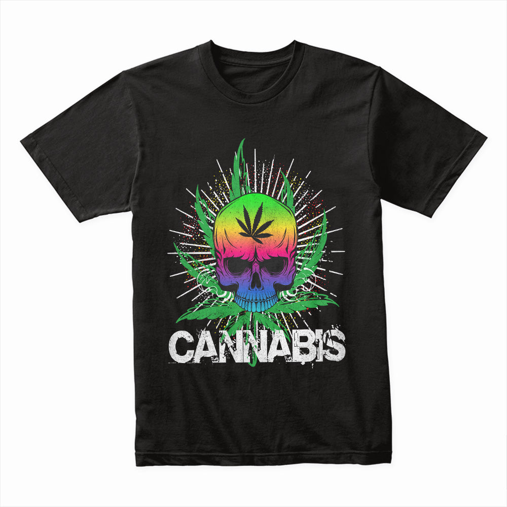 Psychedelic Cannabis Skull: Bold Streetwear Statement Tee