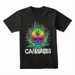 Psychedelic Cannabis Skull: Bold Streetwear Statement Tee