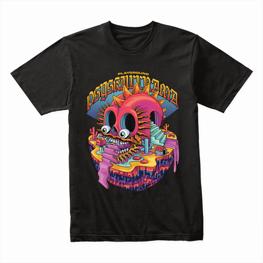 Psytrance Playground: Neon Skull Odyssey Tee